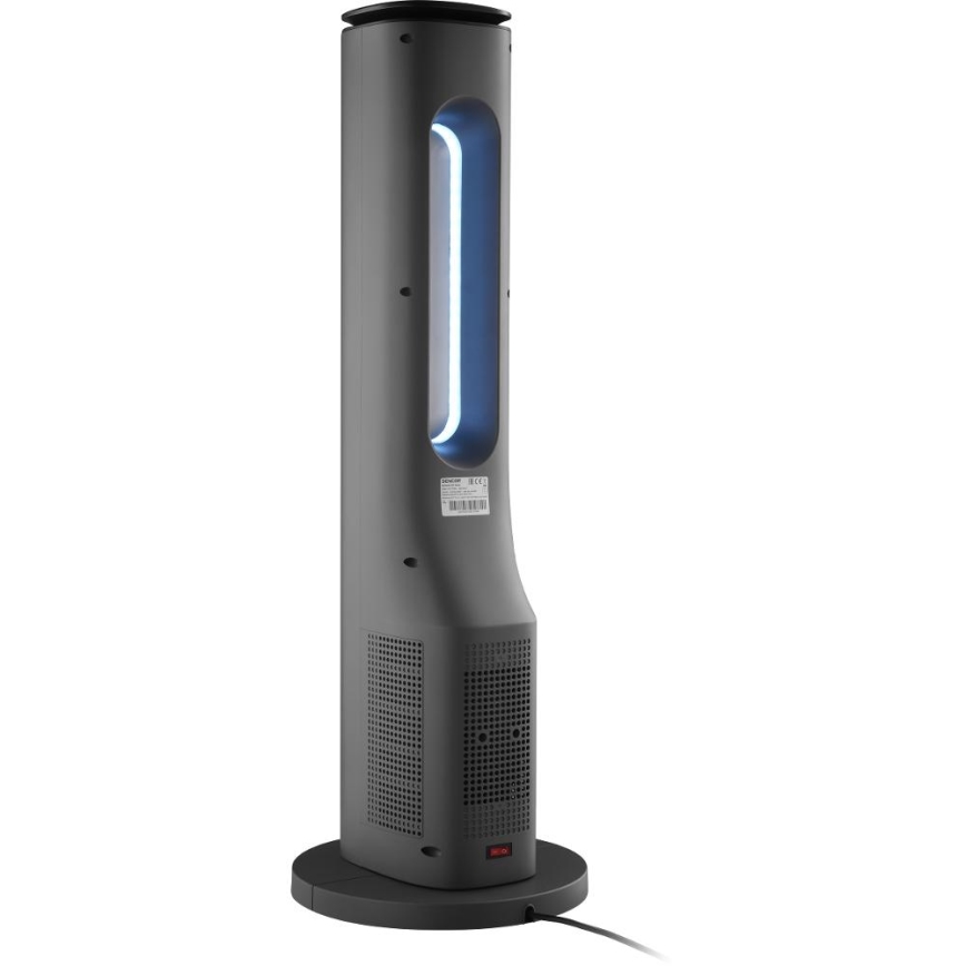 Sencor - Ventilador de torre sem pás com aquecedor cerâmico 1200/2000W/230V antracite + controlo remoto