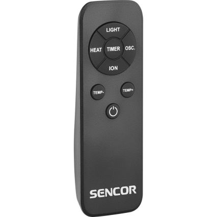 Sencor - Ventilador de torre sem pás com aquecedor cerâmico 1200/2000W/230V antracite + controlo remoto