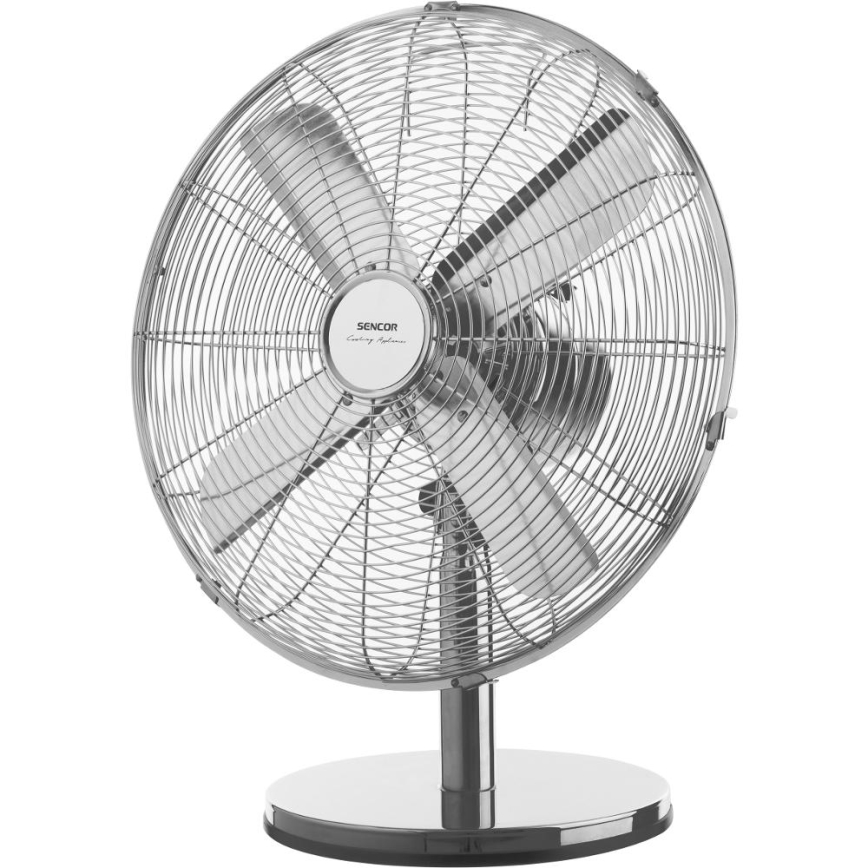Sencor - Ventilador de mesa 50W/230V cromado brilhante