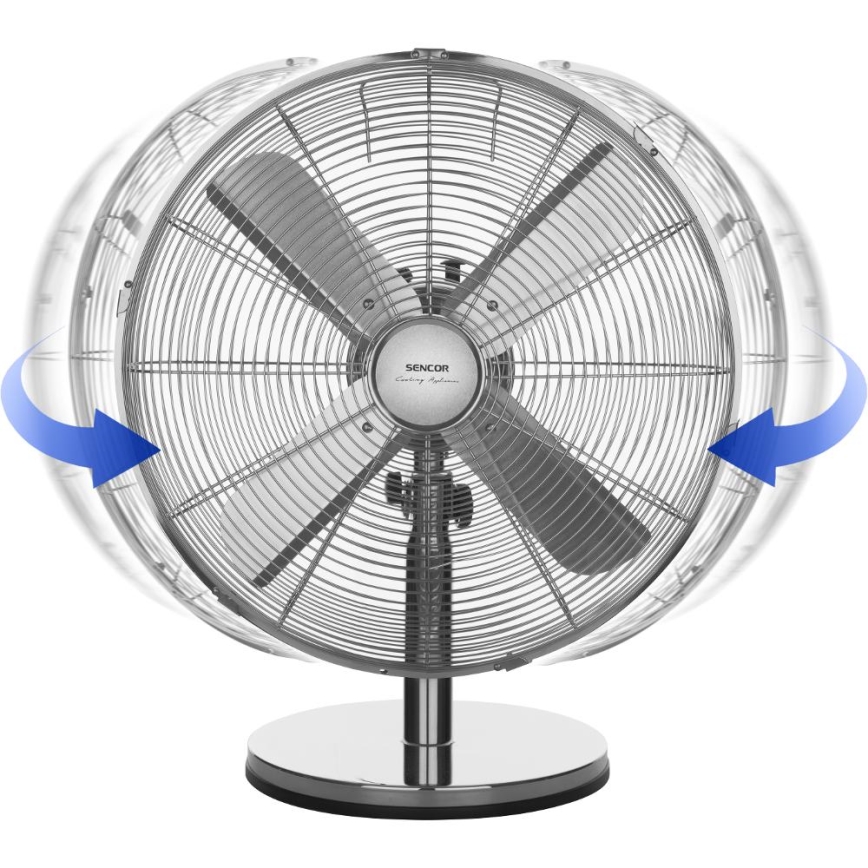 Sencor - Ventilador de mesa 50W/230V cromado brilhante