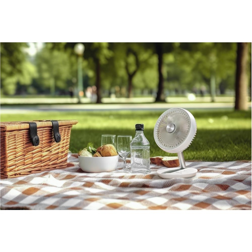 Sencor - Ventilador de Mesa Recarregável 5W/5V 4000 mAh branco