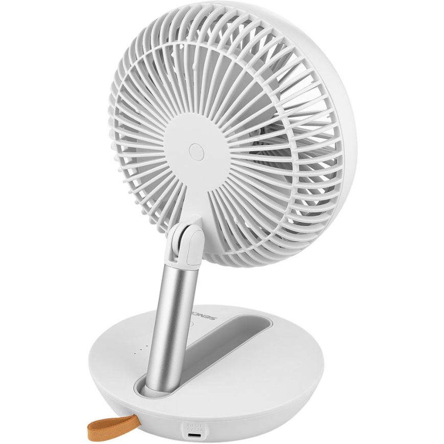 Sencor - Ventilador de Mesa Recarregável 5W/5V 4000 mAh branco