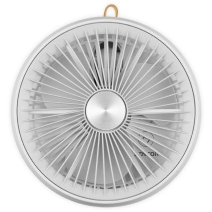 Sencor - Ventilador de Mesa Recarregável 5W/5V 4000 mAh branco