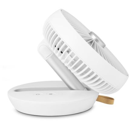 Sencor - Ventilador de Mesa Recarregável 5W/5V 4000 mAh branco