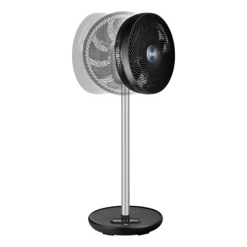 Sencor - Ventilador de pé 3D UltraSilent 26W/230V Wi-Fi preto + controlo remoto