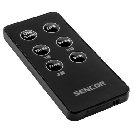 Sencor - Ventilador de pie UltraThin 90W/230V negro + mando a distancia