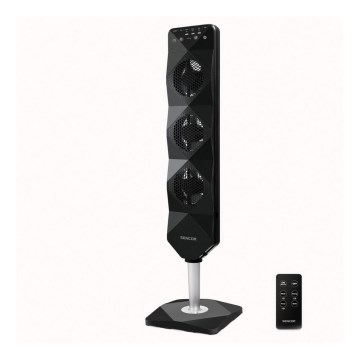 Sencor - Ventilador de pie UltraThin 90W/230V negro + mando a distancia