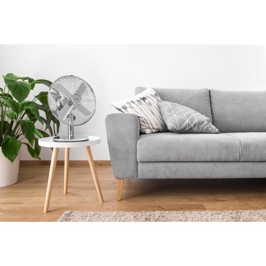 Sencor - Ventilador de secretária 35W/230V, acabamento cromado brilhante