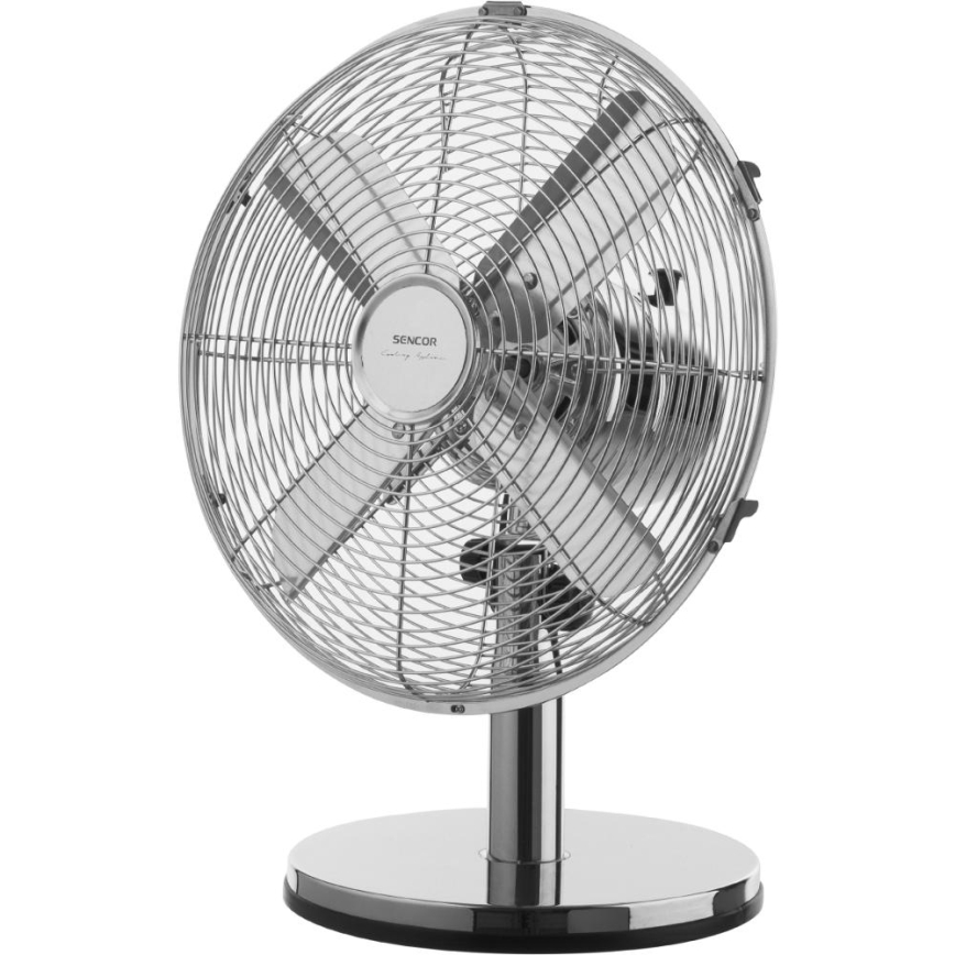 Sencor - Ventilador de secretária 35W/230V, acabamento cromado brilhante
