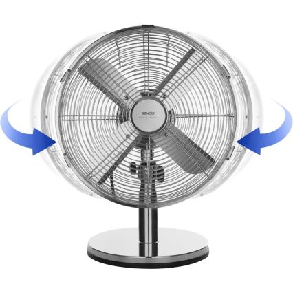 Sencor - Ventilador de secretária 35W/230V, acabamento cromado brilhante