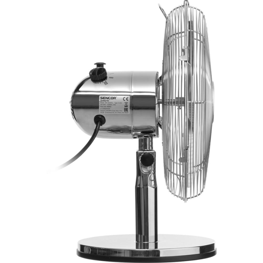 Sencor - Ventilador de secretária 35W/230V, acabamento cromado brilhante