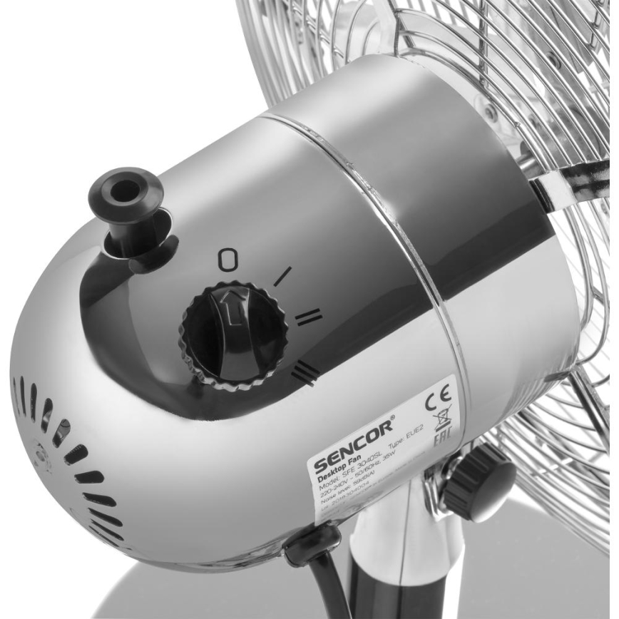 Sencor - Ventilador de secretária 35W/230V, acabamento cromado brilhante