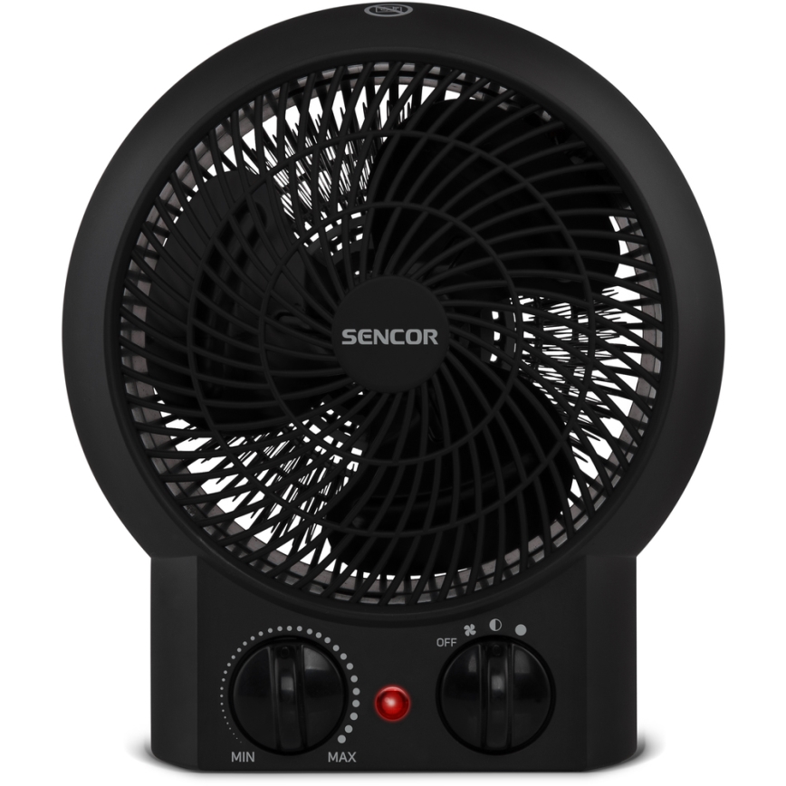 Sencor - Ventoinha com elemento de aquecimento 1200/2000W/230V preto