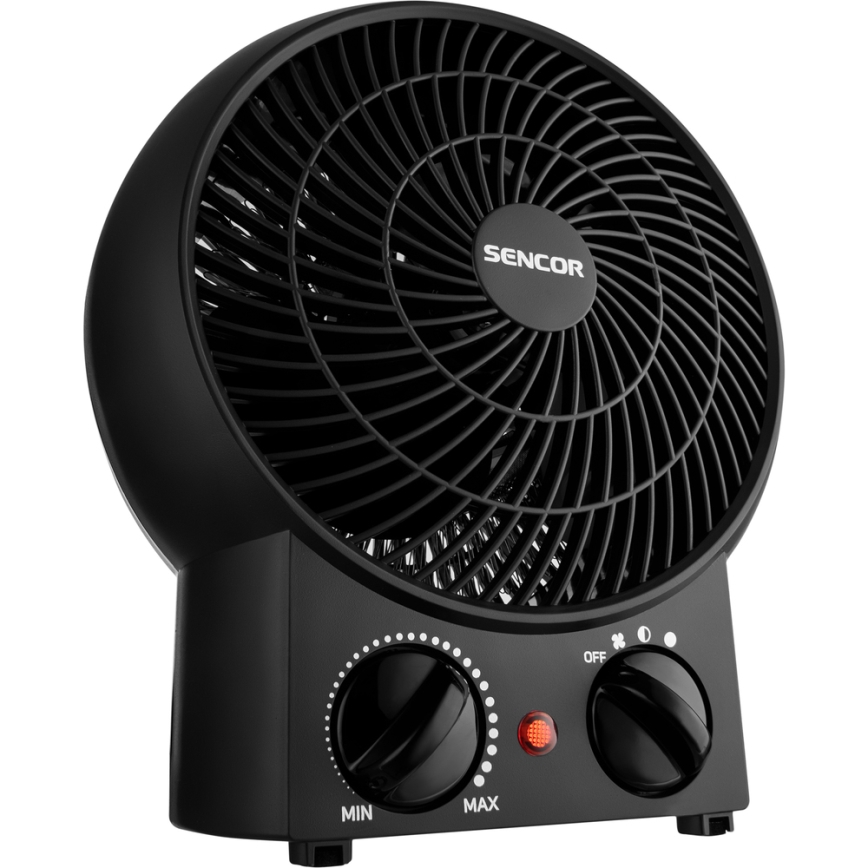 Sencor - Ventoinha com elemento de aquecimento 1200/2000W/230V preto