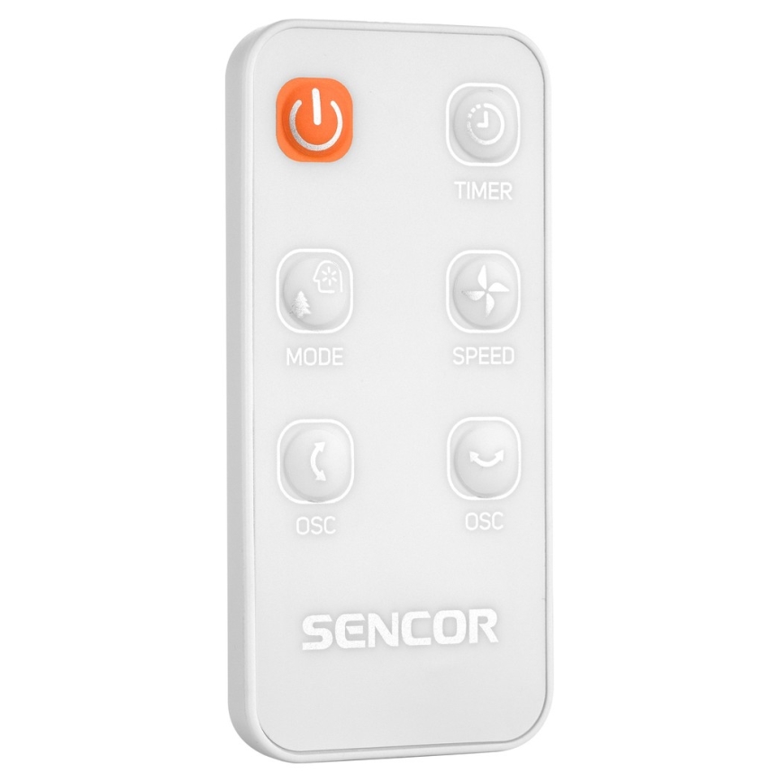 Sencor - Ventoinha de chão 3D UltraSilent 26W/230V branco + controlo remoto