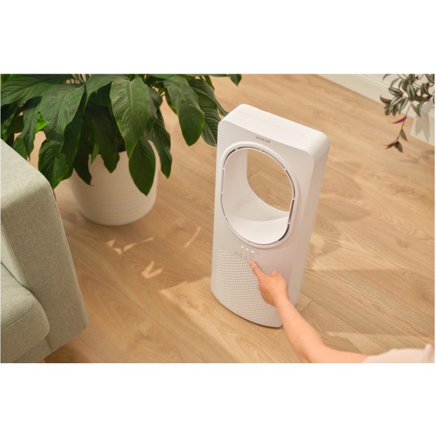 Sencor - Ventoinha de chão sem pás 50W/230V branco + comando