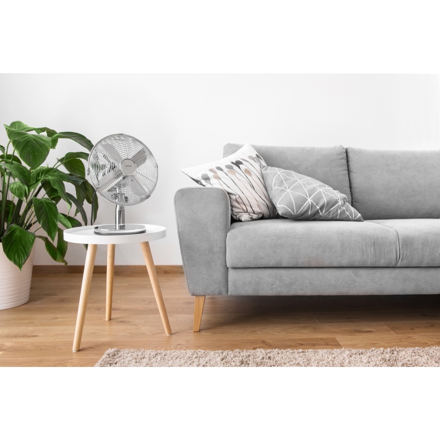 Sencor - Ventoinha de mesa 30W/230V cromada brilhante