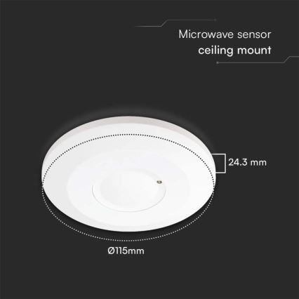Sensor de movimento 360° 230V branco