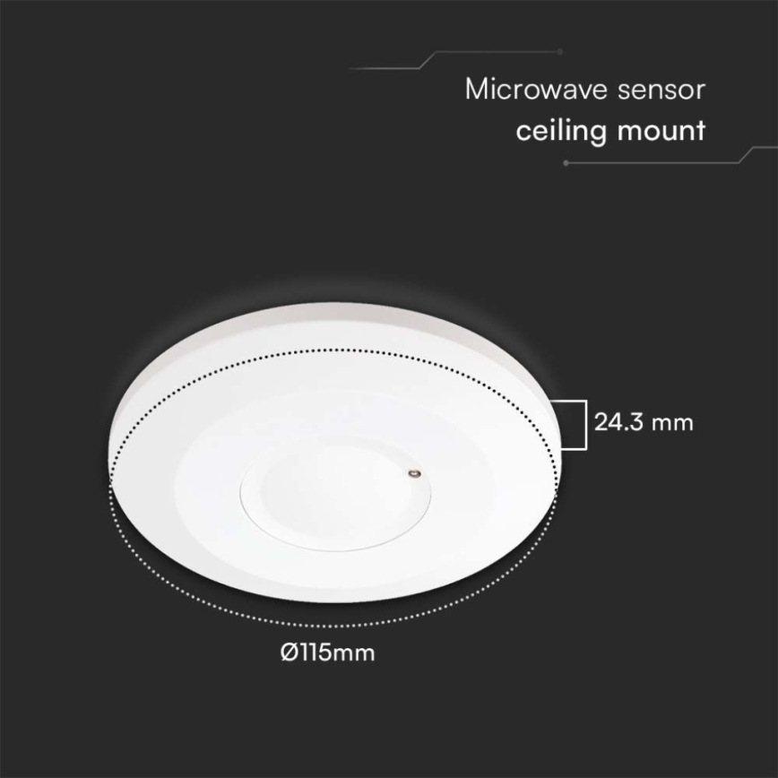 Sensor de movimento 360° 230V branco