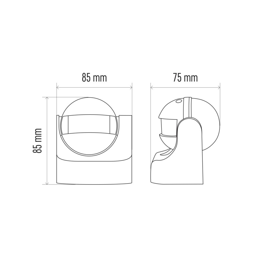 Sensor de movimento de exterior PIR B 180° 1200W/230V IP44 branco