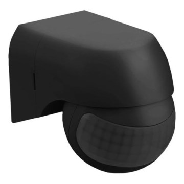 Sensor de movimento e crepúsculo PIR 180° IP44 preto