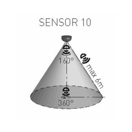 Sensor de movimento PIR 1200W/230V