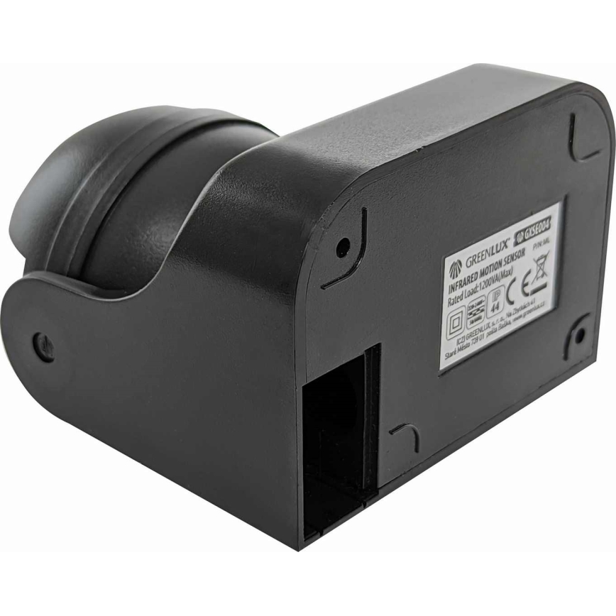 Sensor de movimento PIR para exterior 1200W/230V IP44 preto