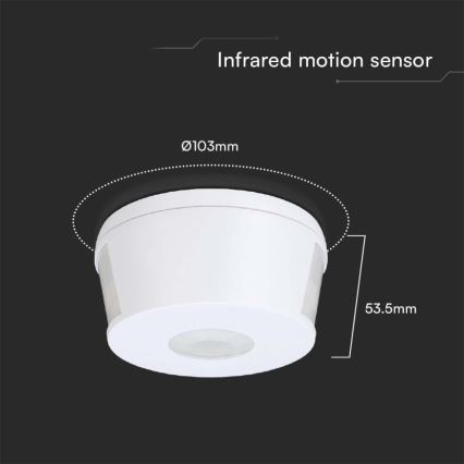 Sensor de movimento por infravermelhos 360° 230V branco