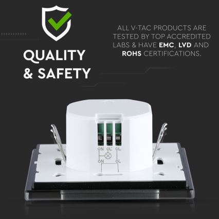 Sensor de movimento por micro ondas 180° 300W/230V preto