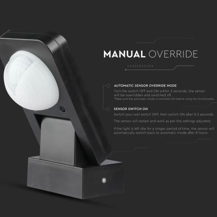 Sensor exterior de movimento por infravermelhos 360° 1000W/230V IP65 preto