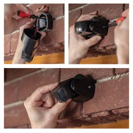 Sensor PIR de movimento e crepúsculo para exterior 1200W/230V IP65 preto