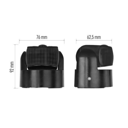 Sensor PIR de movimento e crepúsculo para exterior 1200W/230V IP65 preto