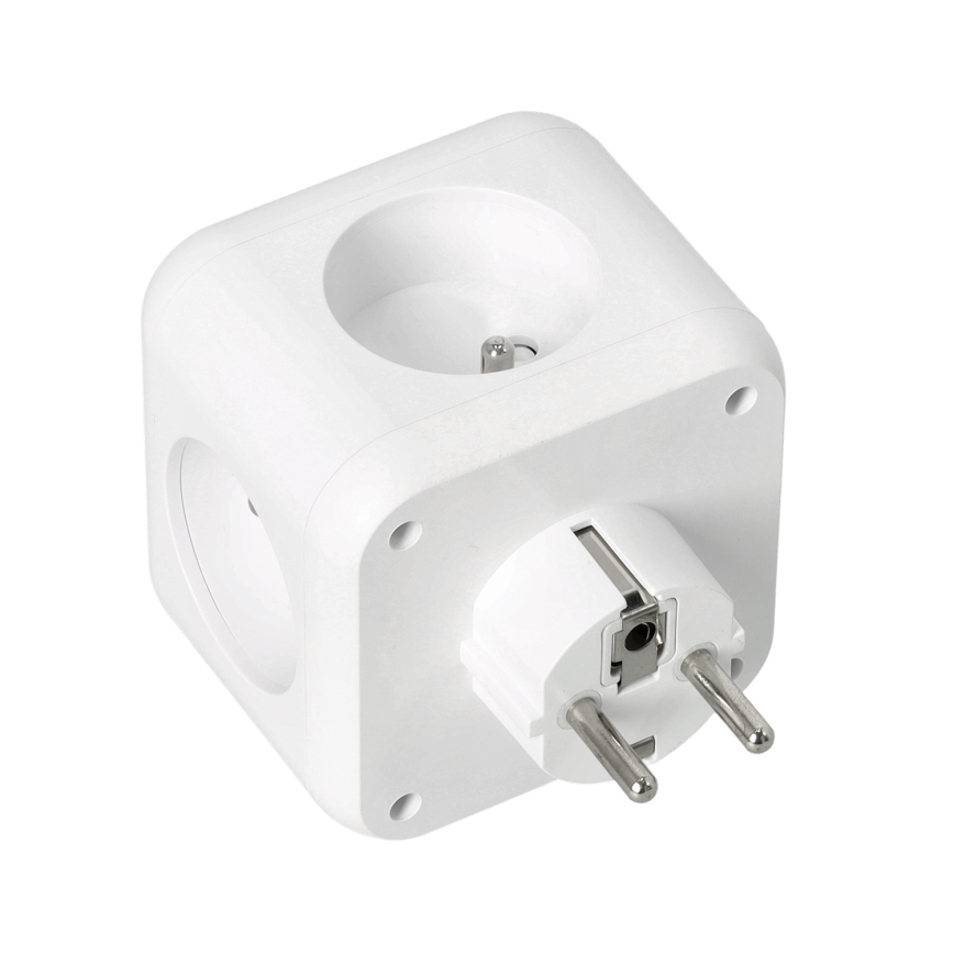 Separador de tomadas com interruptor LINEA 3x230V + 4xUSB A/C branco