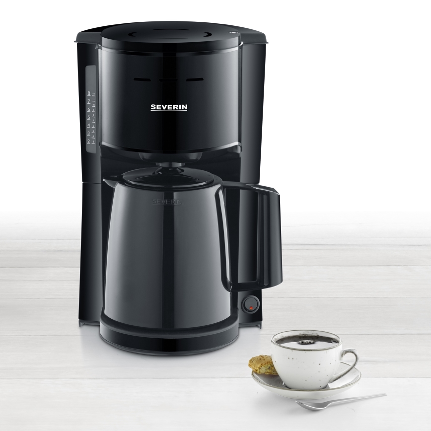 Severin KA 9306 - Cafeteira com jarra térmica 1 l 1000W/230V preta