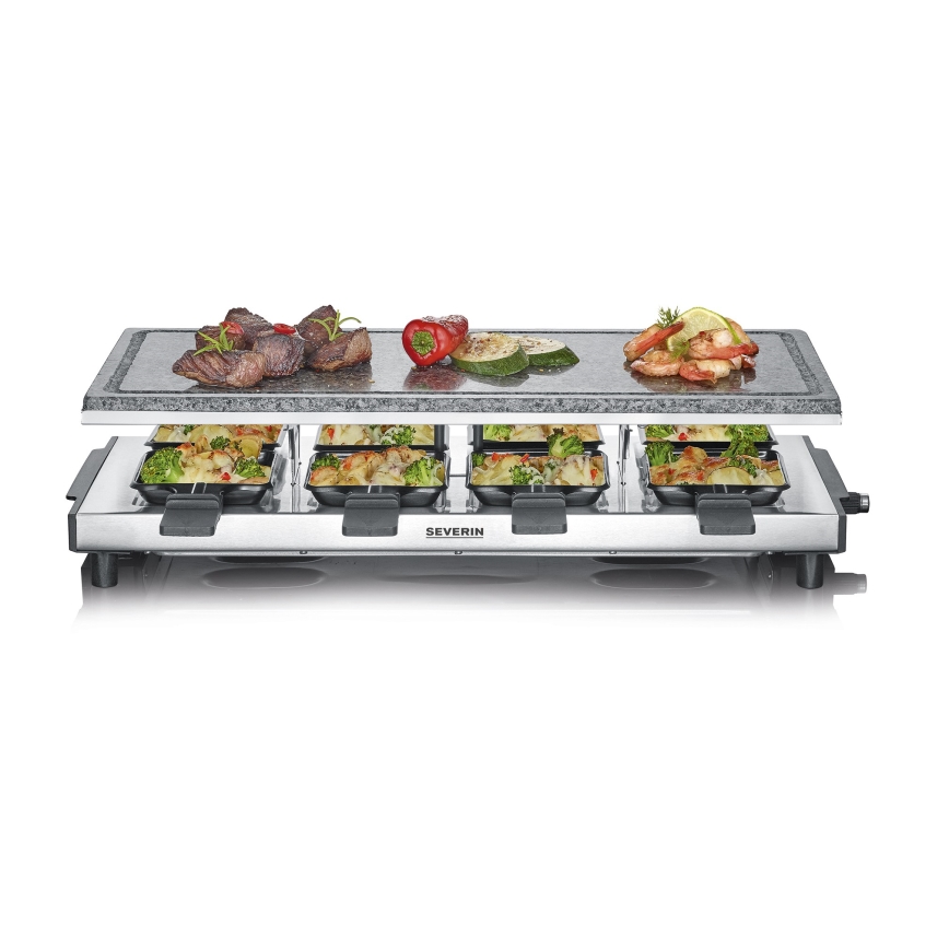 Severin RG 2374 - Grelhador Raclette com Pedra Vulcânica 1500W/230V