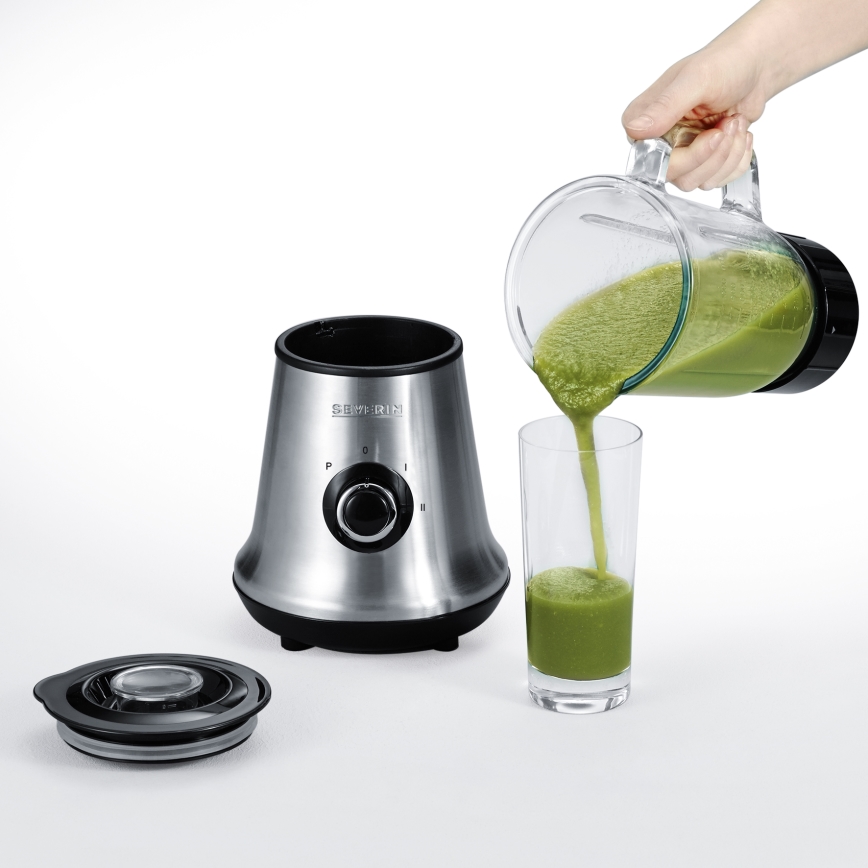 Severin SM 3737 - Liquidificador de bancada 1 L 500 W/230 V aço inoxidável/preto