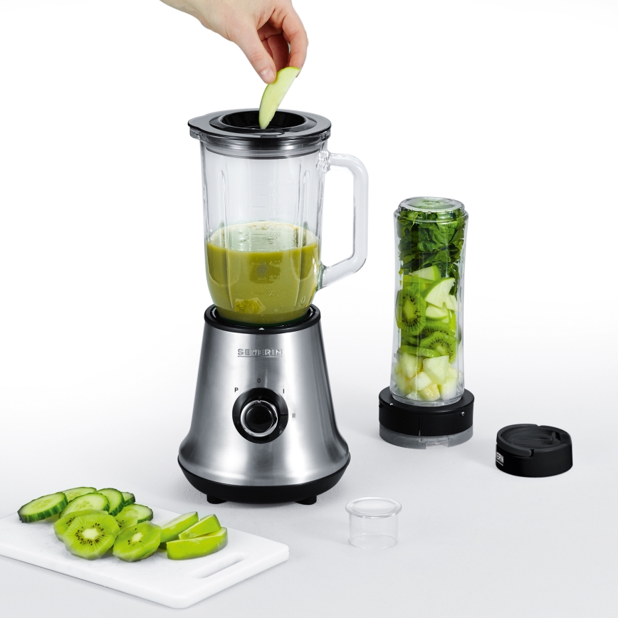 Severin SM 3737 - Liquidificador de bancada 1 L 500 W/230 V aço inoxidável/preto
