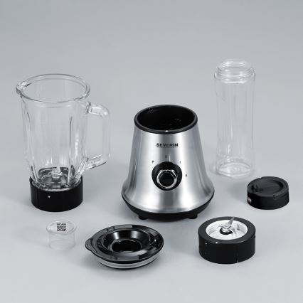 Severin SM 3737 - Liquidificador de bancada 1 L 500 W/230 V aço inoxidável/preto