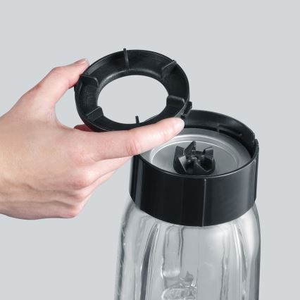 Severin SM 3737 - Liquidificador de bancada 1 L 500 W/230 V aço inoxidável/preto