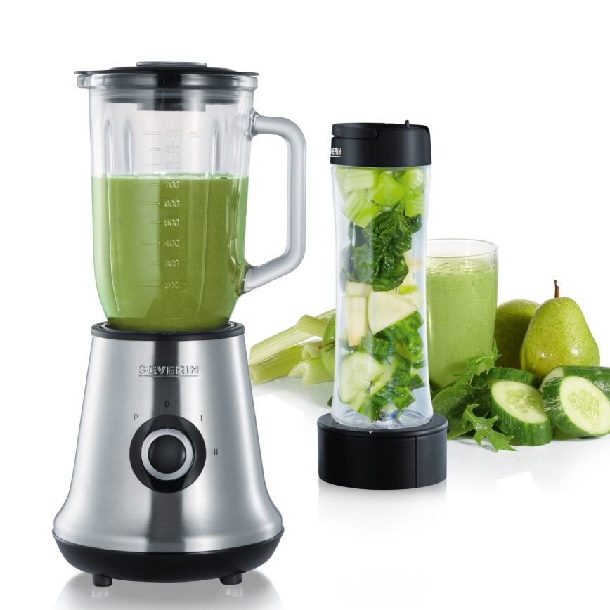 Severin SM 3737 - Liquidificador de bancada 1 L 500 W/230 V aço inoxidável/preto
