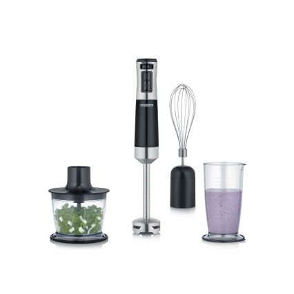 Severin SM 3772 - Mixer de mão com acessórios, 600 W / 230 V, inox/preto