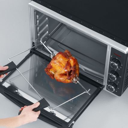 Severin TO 2058 - Forno de convecção com função grill e pedra para pizza 1800 W/230 V 42 l preto