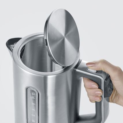 Severin WK 3418 - Chaleira elétrica de aquecimento rápido 1,7 l, 3000 W/230 V, em aço inoxidável, preta