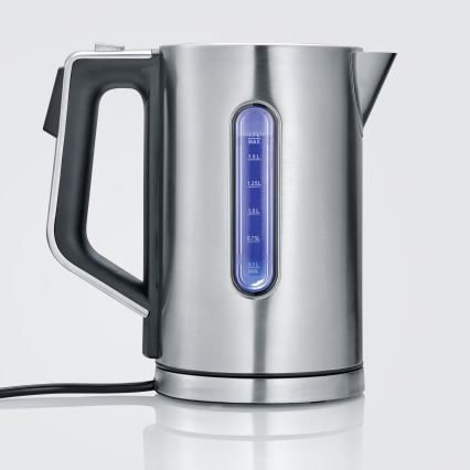 Severin WK 3418 - Chaleira elétrica de aquecimento rápido 1,7 l, 3000 W/230 V, em aço inoxidável, preta
