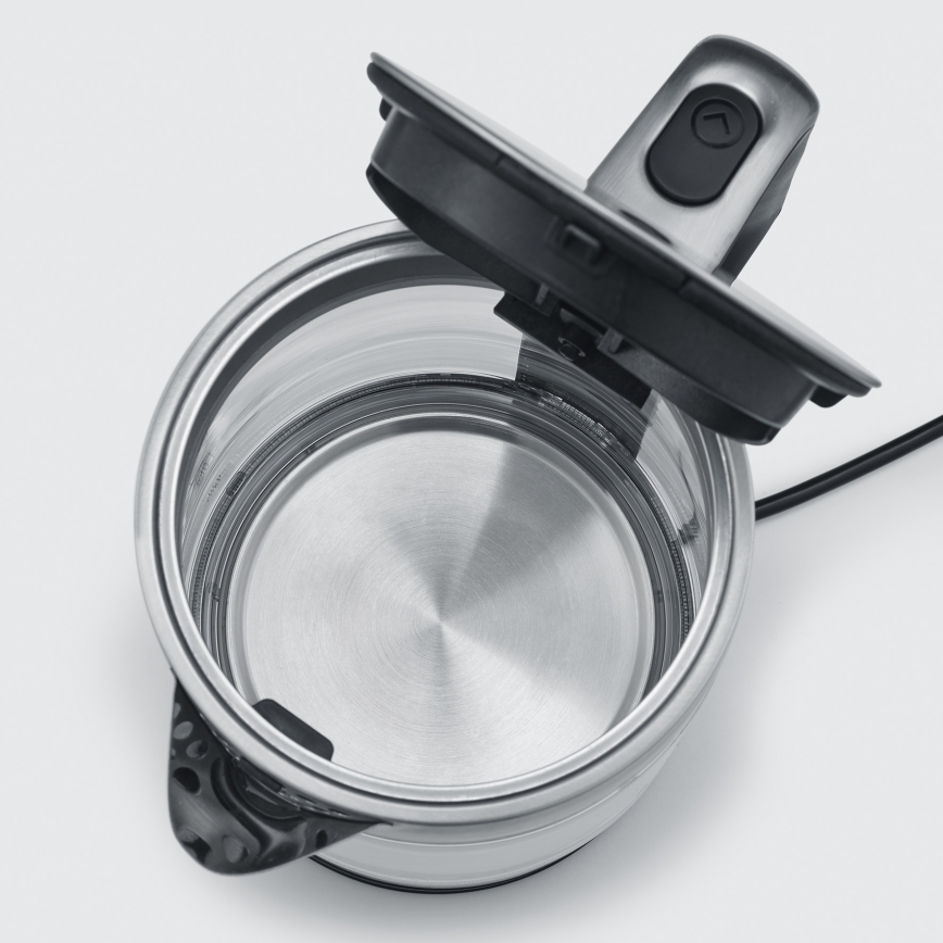 Severin WK 3420 - Chaleira elétrica de fervura rápida 1,7 l, 2200 W / 230 V, aço inoxidável/vidro