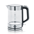 Severin WK 3420 - Chaleira elétrica rápida 1,7 l 2200 W/230 V aço inoxidável/vidro