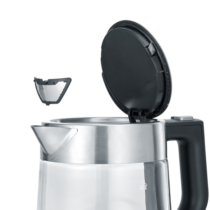 Severin WK 3468 - Chaleira elétrica de aquecimento rápido 1 l 2200W/230V aço inox/vidro