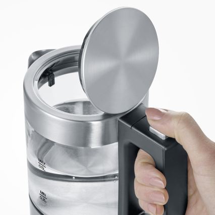 Severin WK 3472 - Chaleira elétrica 0,5 l 1100 W/230 V inox/vidro
