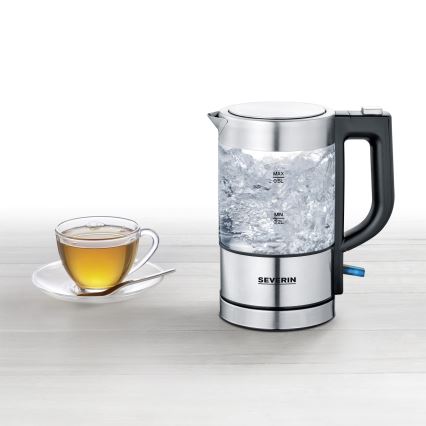 Severin WK 3472 - Chaleira elétrica rápida 0,5 L 1100W/230V inox/vidro