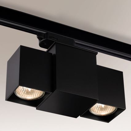 Shilo - Foco para sistema de carril 2xGU10/15W/230V preto